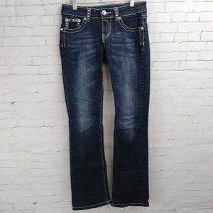 Miss Chic Blue Jeans w/ Rhinestones Boot Cut S: 3